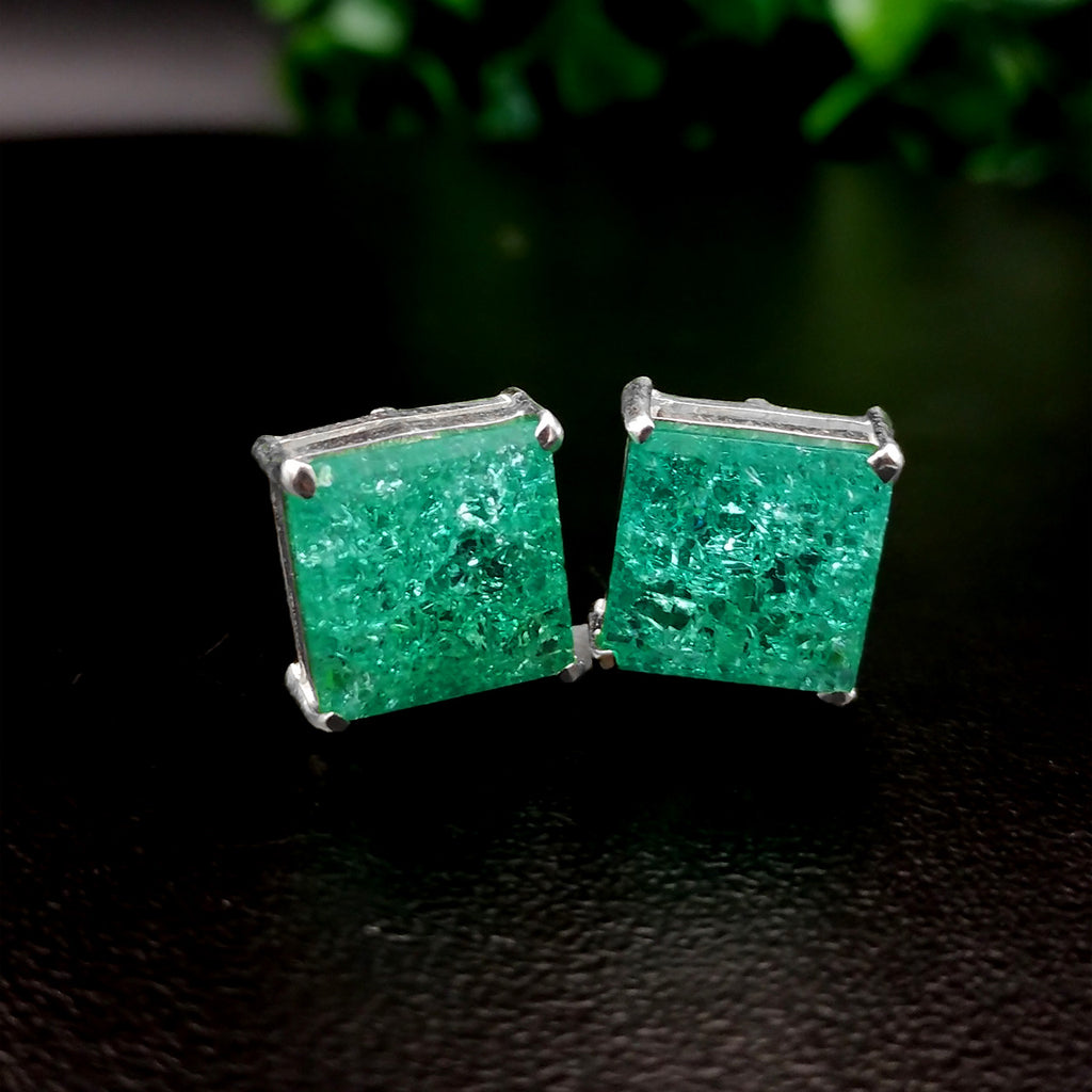 SQUARE SILVER EARRING