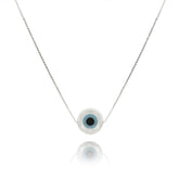 GREEK EYE SILVER NECKLACE