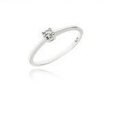 SIMPLE SOLITARY SILVER RING