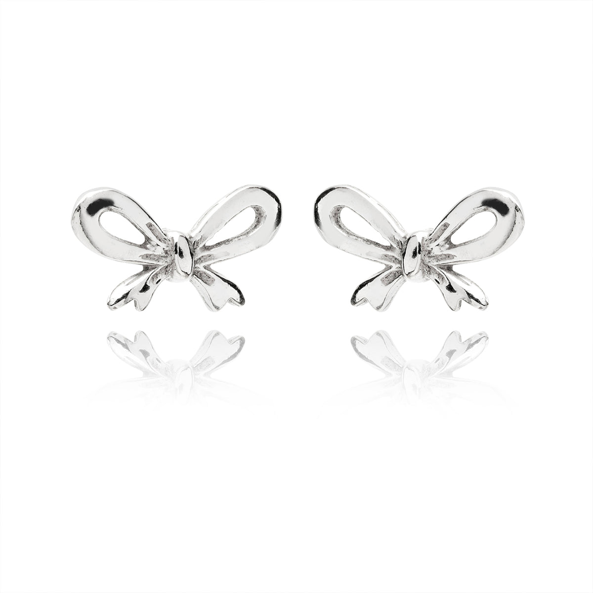 SILVER BOW EARRING