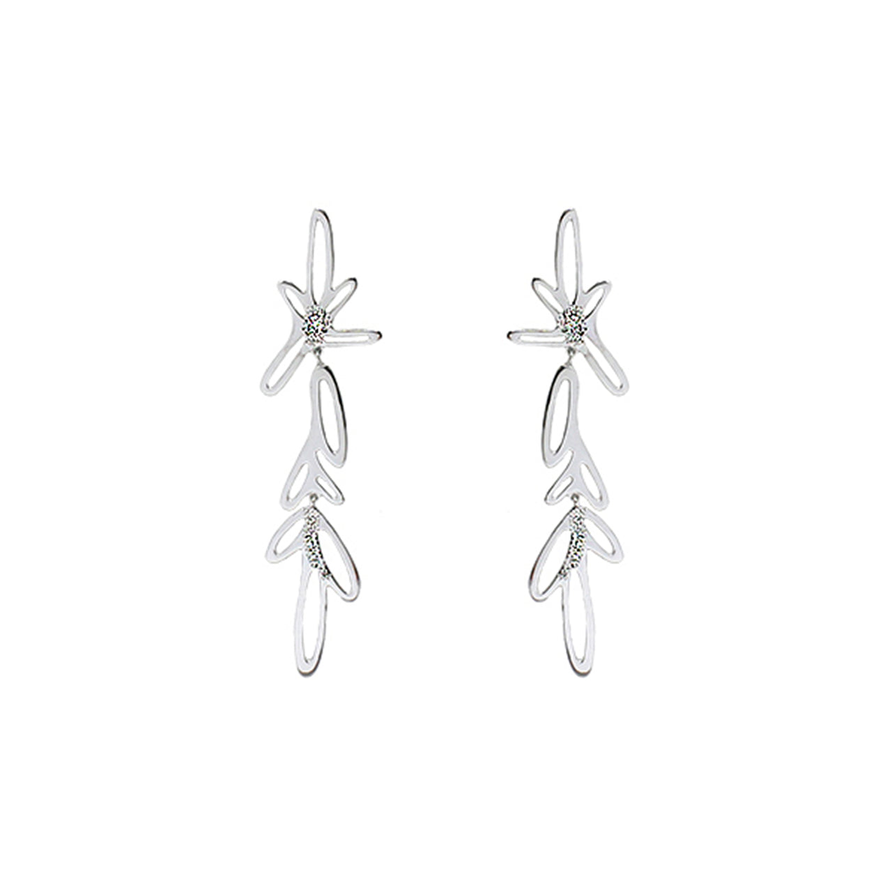 SILVER SPLASH ZIRCONIA EARRING