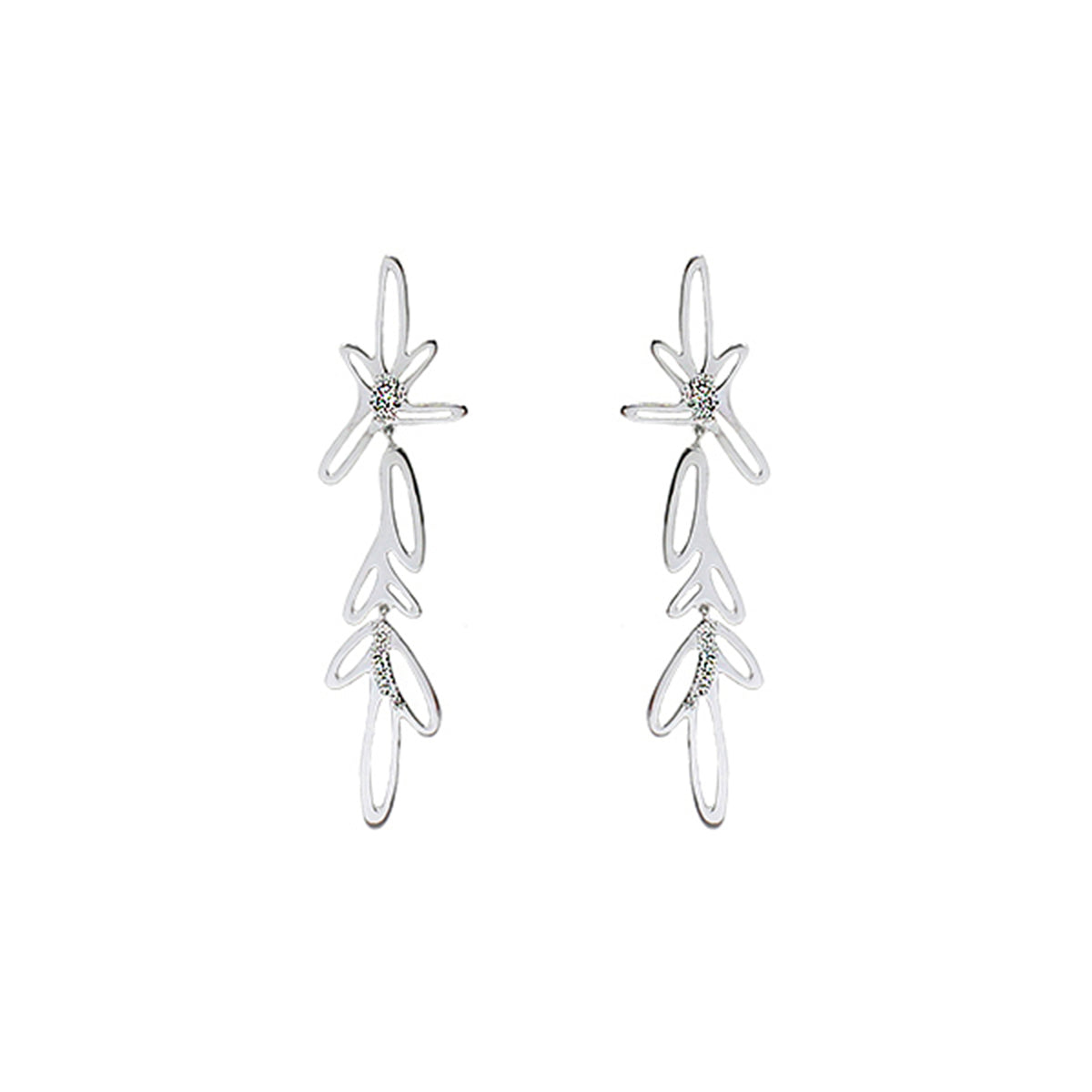 SILVER SPLASH ZIRCONIA EARRING