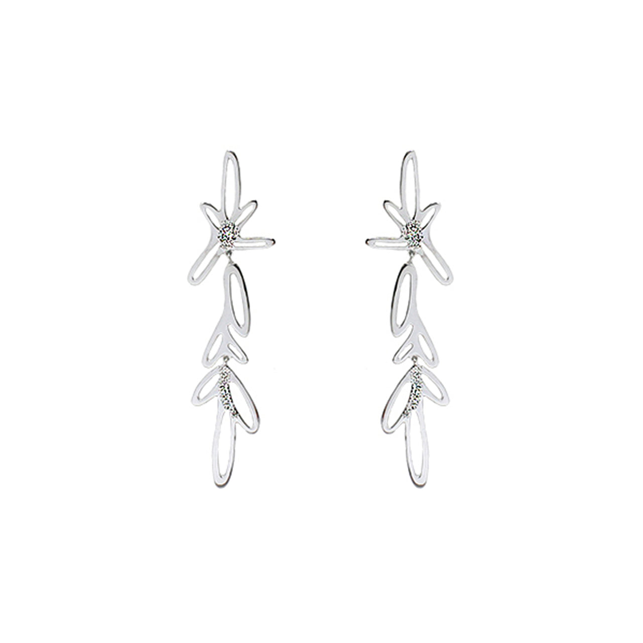 SILVER SPLASH ZIRCONIA EARRING