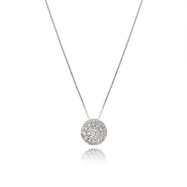 SILVER ROUND ZIRCONIA NECKLACE