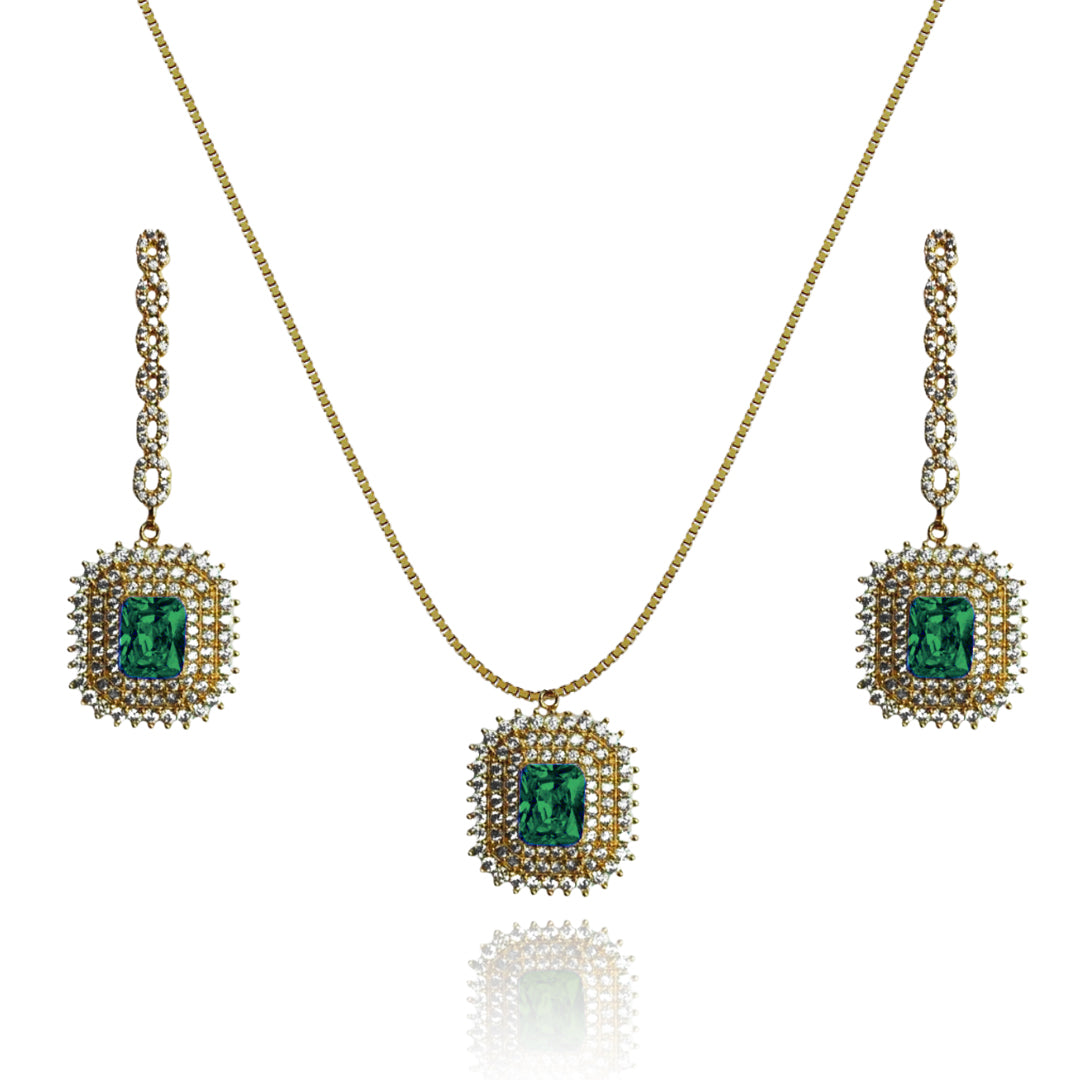 CONJUNTO BRINCO E COLAR LUXO PALITO