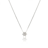 SILVER ZIRCONIA FLOWER NECKLACE