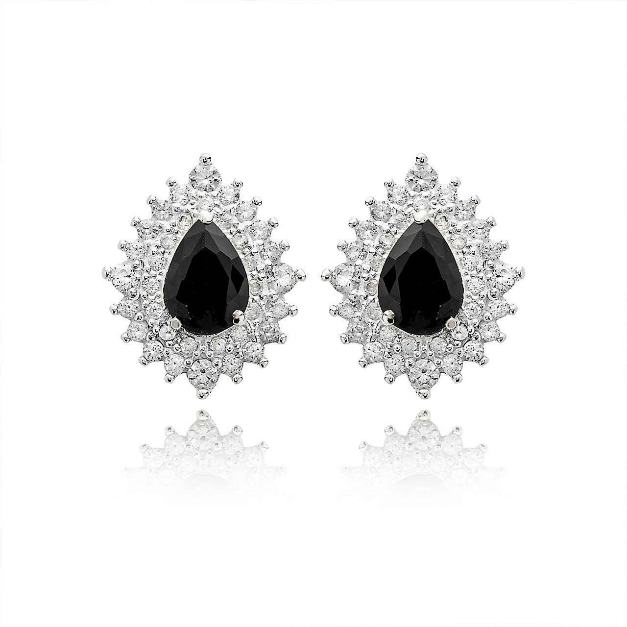 SILVER DROP CRYSTAL EARRING