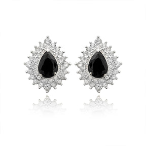 SILVER DROP CRYSTAL EARRING