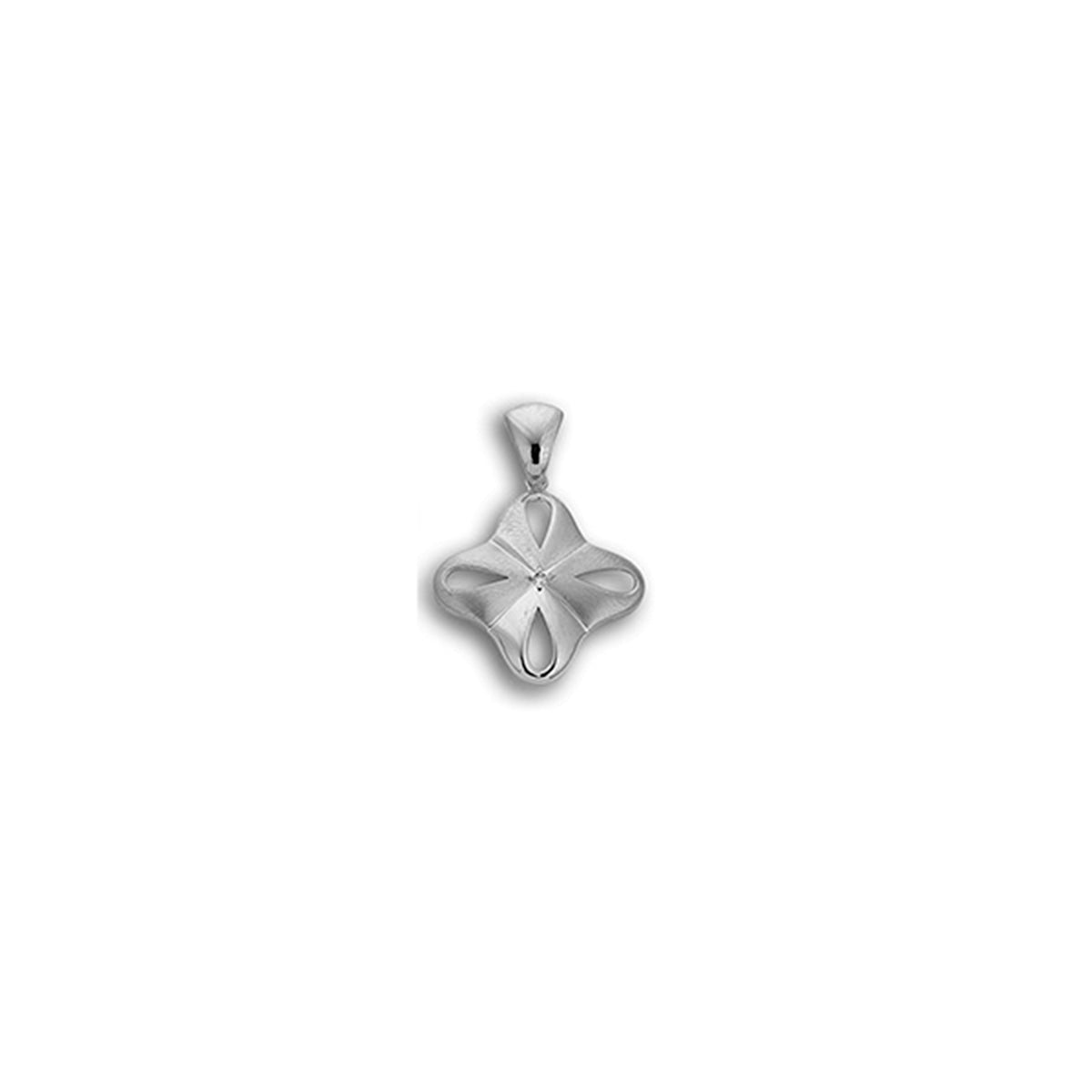 SILVER FLOWER PENDANT WITH ZIRCONIA