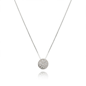 SILVER DOMED ZIRCONIA NECKLACE