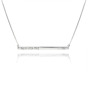 CUSTOMIZED LONG PLATE SILVER NECKLACE