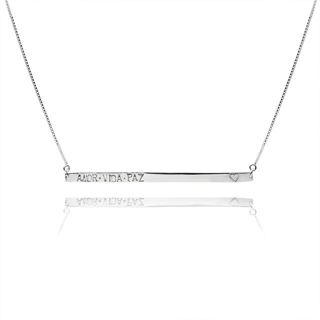 CUSTOMIZED LONG PLATE SILVER NECKLACE