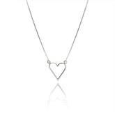 SILVER HEART THREAD NECKLACE