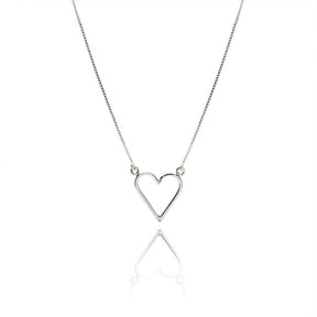 SILVER HEART THREAD NECKLACE