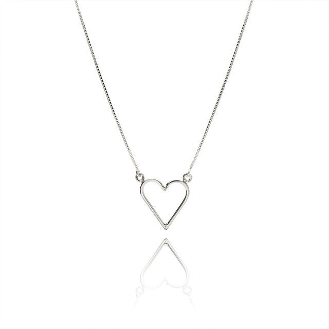 SILVER HEART THREAD NECKLACE