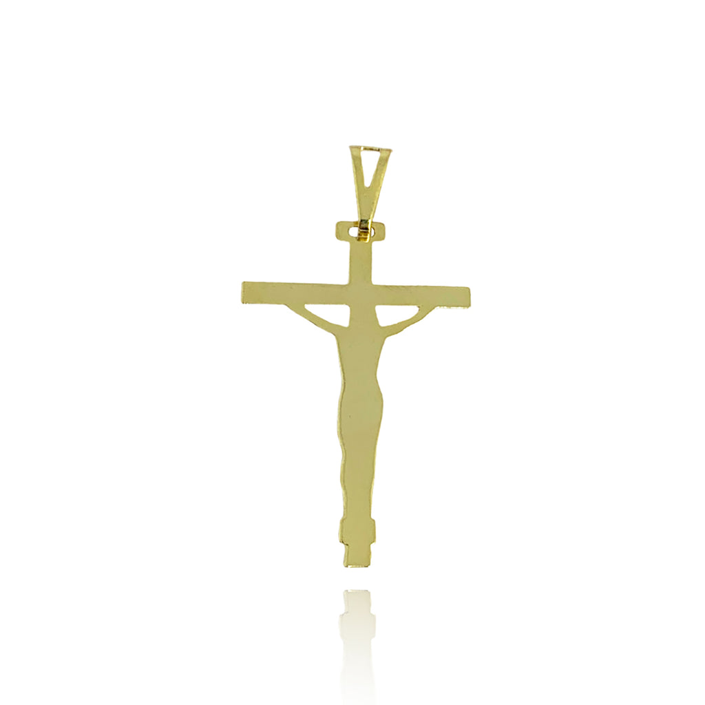 PINGENTE FOLHEADO CRUZ E CRISTO