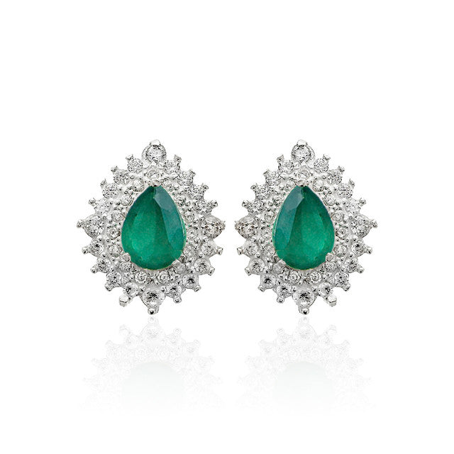 SILVER DROP CRYSTAL EARRING