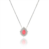 DROP CRYSTAL SILVER NECKLACE