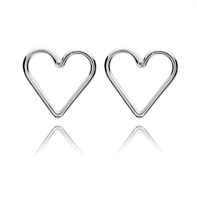 SILVER THREAD HEART EARRING