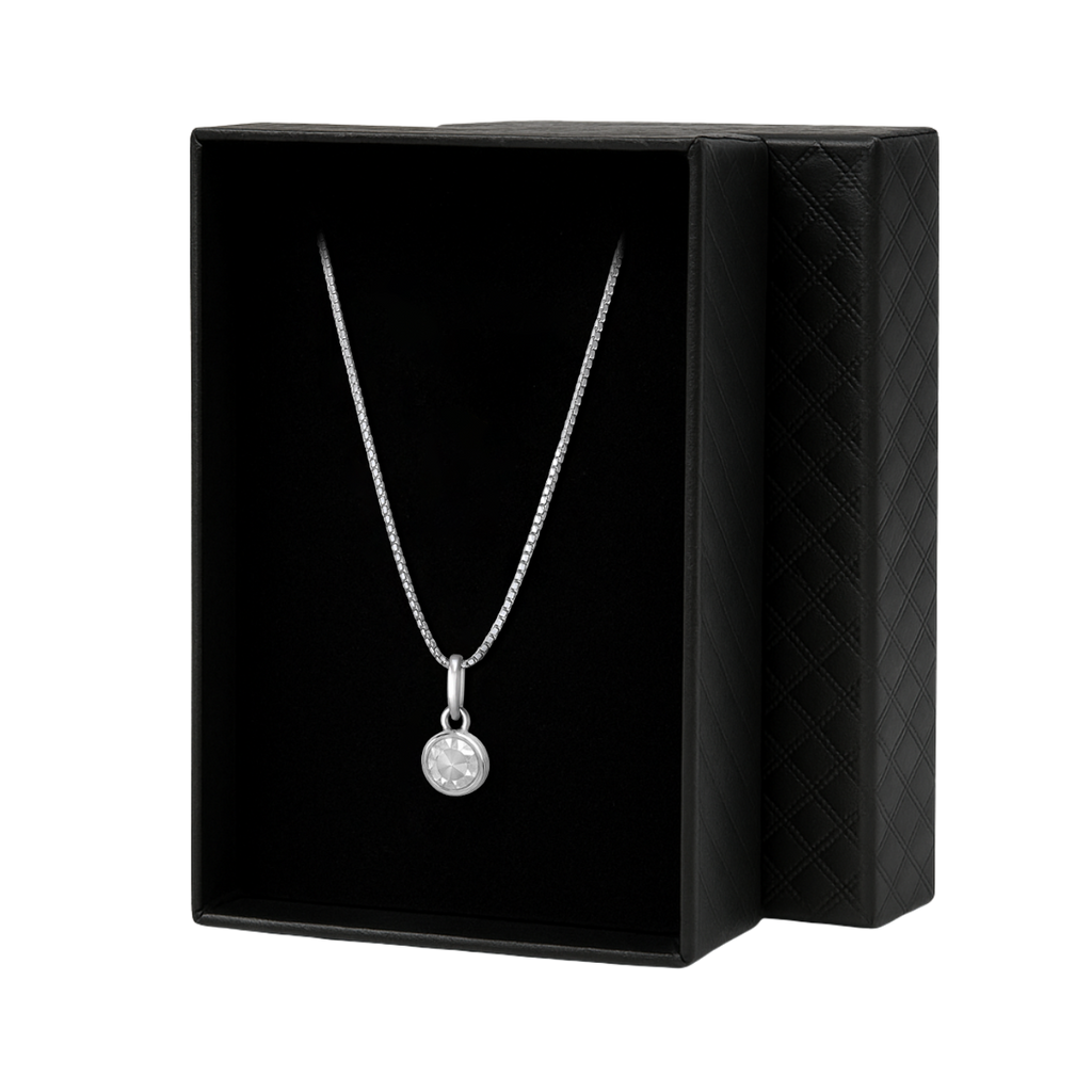 COLAR DE PRATA PONTO DE LUZ REDONDO