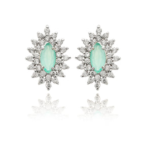 SILVER CRYSTAL DIAMOND EARRING