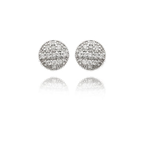 SILVER DOMBED ZIRCONIA EARRING