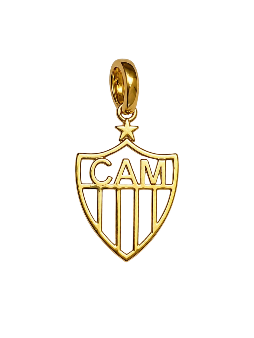 PINGENTE ESCUDO VAZADO ATLÉTICO FOLHEADO