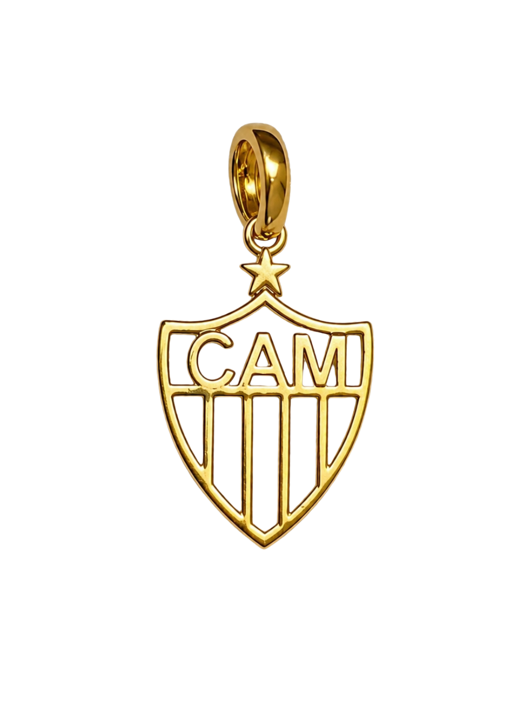 PINGENTE ESCUDO VAZADO ATLÉTICO FOLHEADO