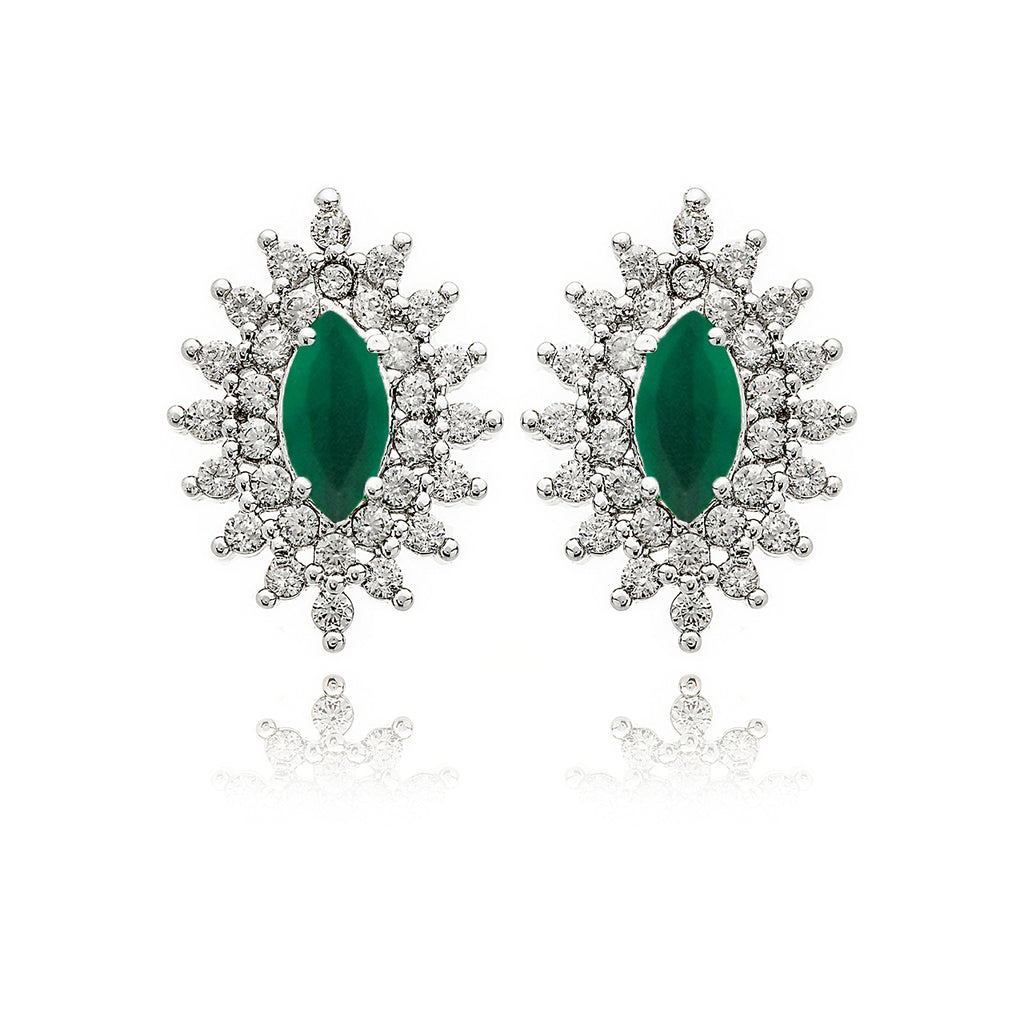 SILVER CRYSTAL DIAMOND EARRING