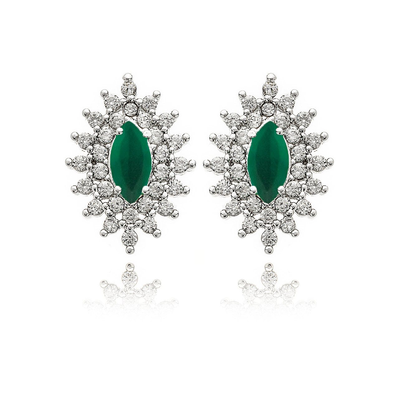 SILVER CRYSTAL DIAMOND EARRING