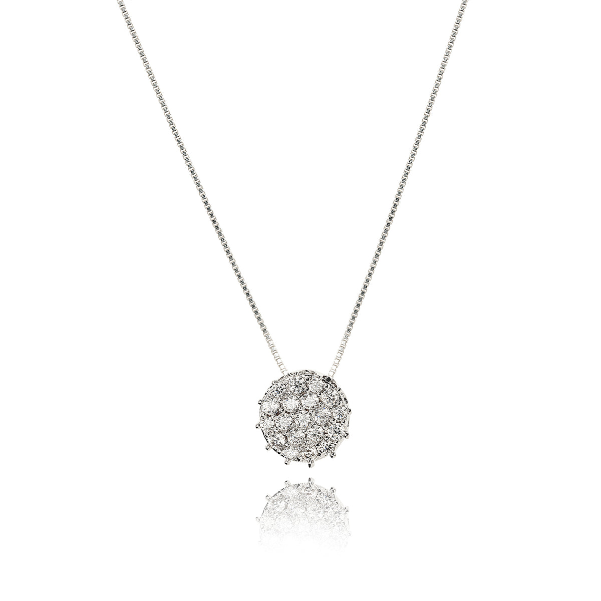 SILVER ZIRCONIA SHOWER NECKLACE