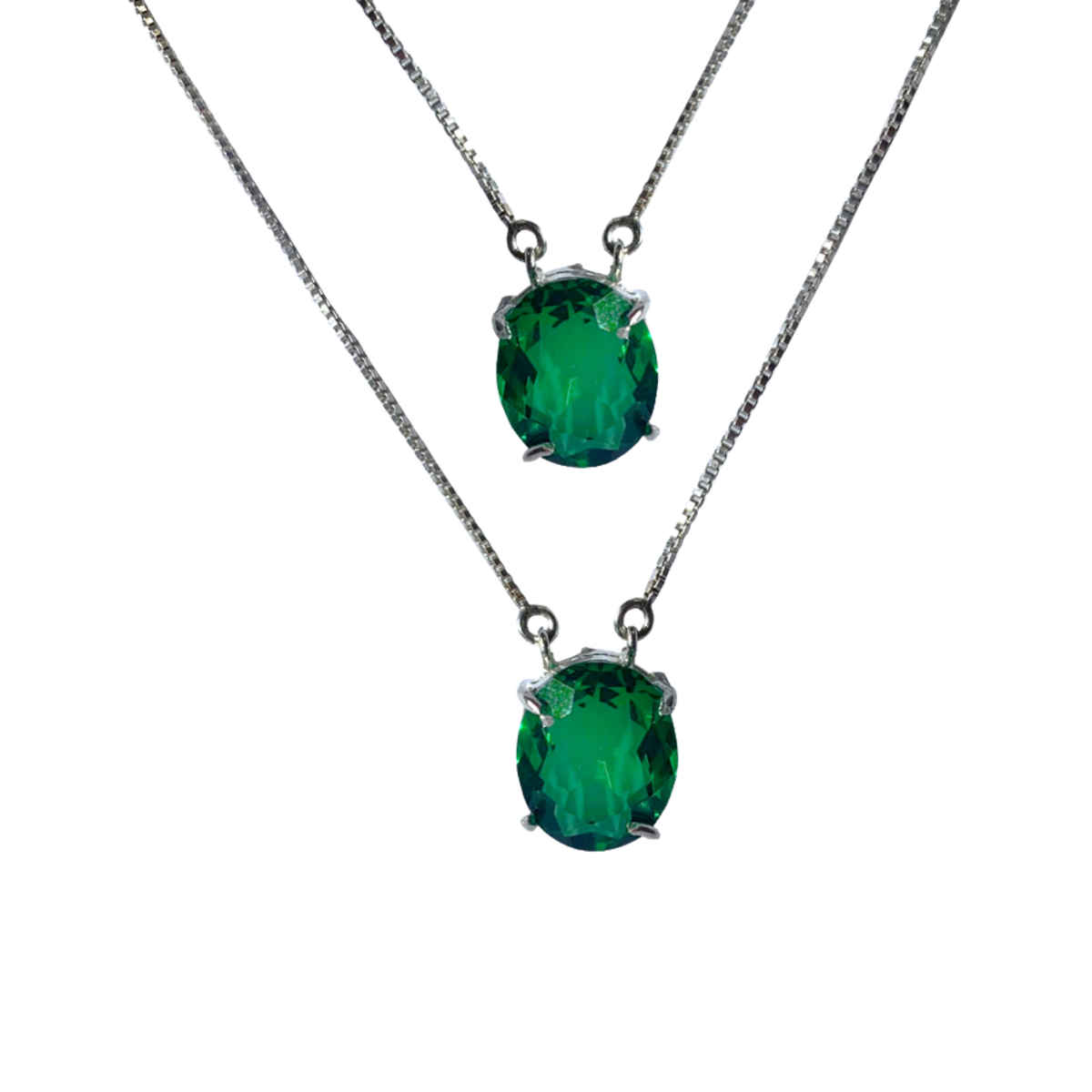 EMERALD CRYSTAL OVAL SCAPULAR