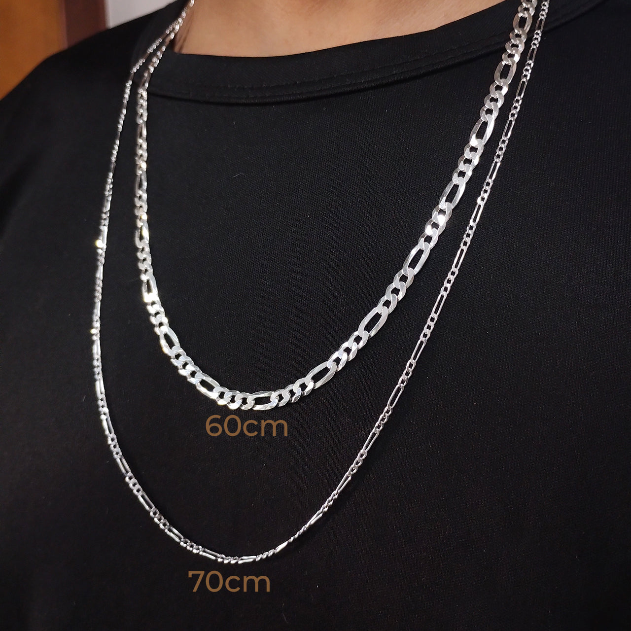 CORDÃO GROUMET 3X1 PRATA 925 ELOS POLIDOS MASCULINO