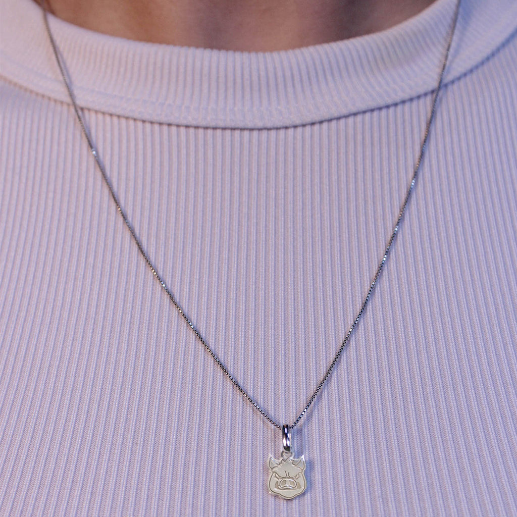 COLAR PORCO GOBATTO PALMEIRAS PRATA 925 LICENCIADO PREMIUM