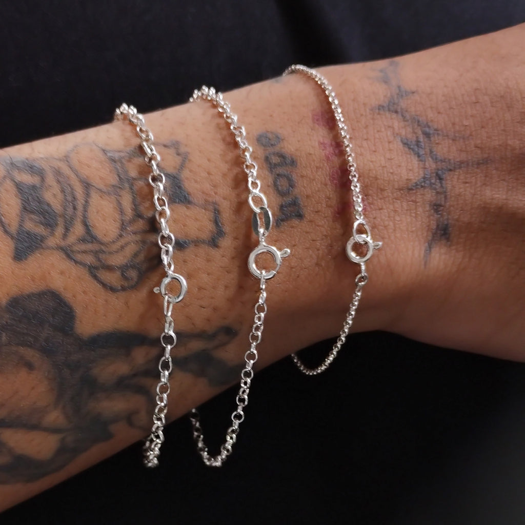 PULSEIRA DE PRATA ELO PORTUGUÊS