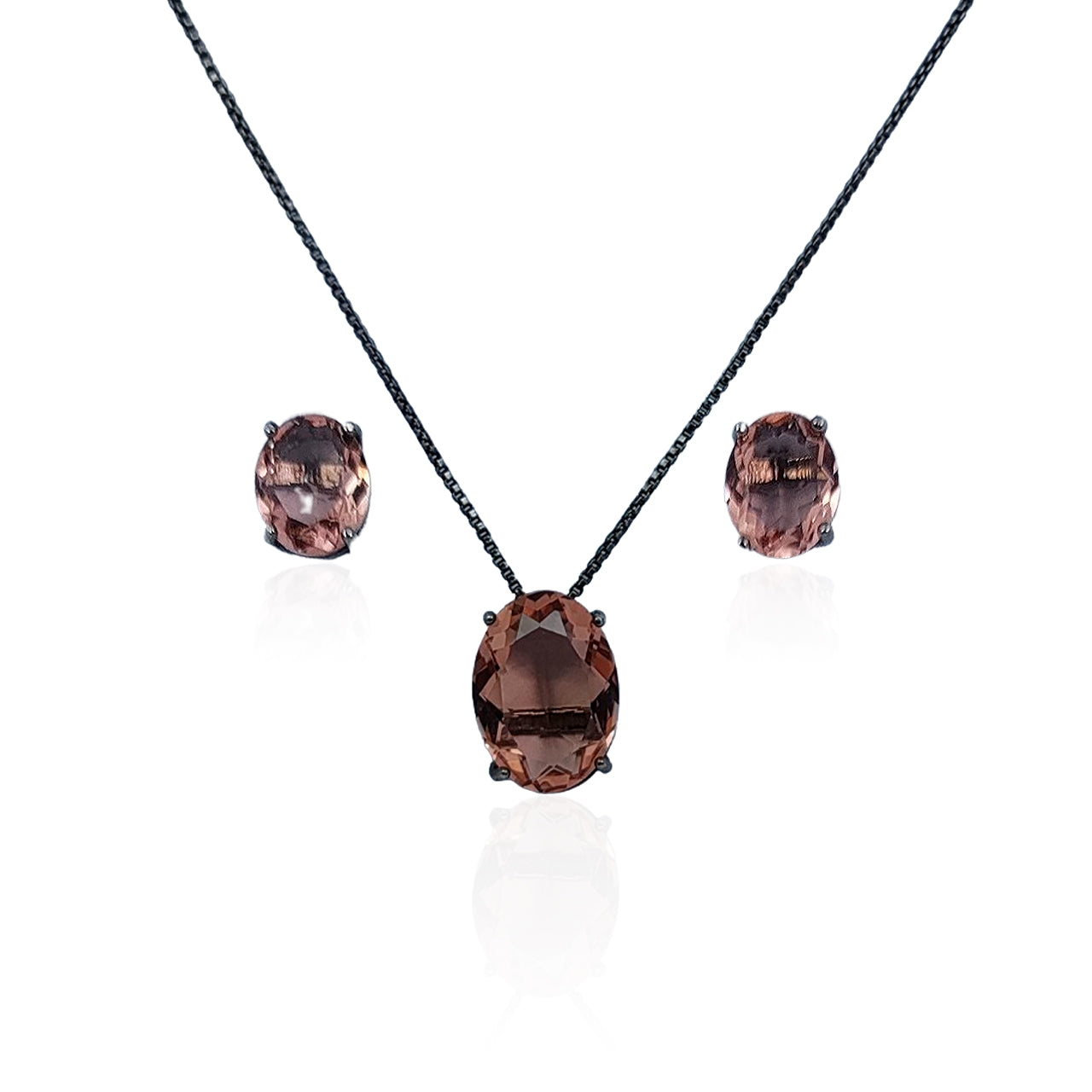 CONJUNTO DE BRINCO E COLAR CRISTAL