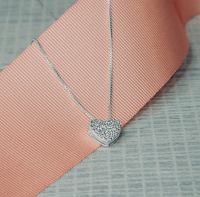 SILVER HEART ZIRCONIA NECKLACE