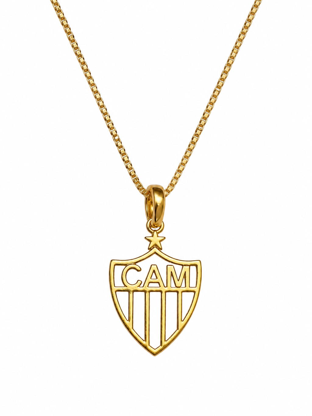 COLAR ESCUDO VAZADO ATLÉTICO FOLHEADO