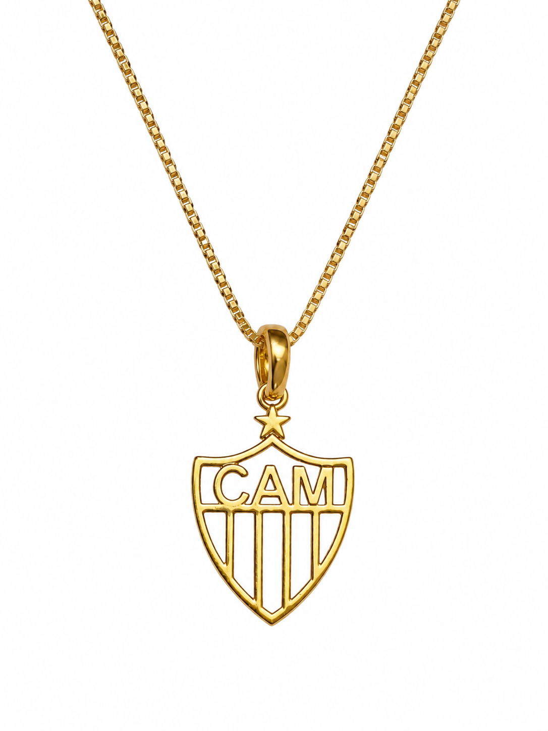 COLAR ESCUDO VAZADO ATLÉTICO FOLHEADO