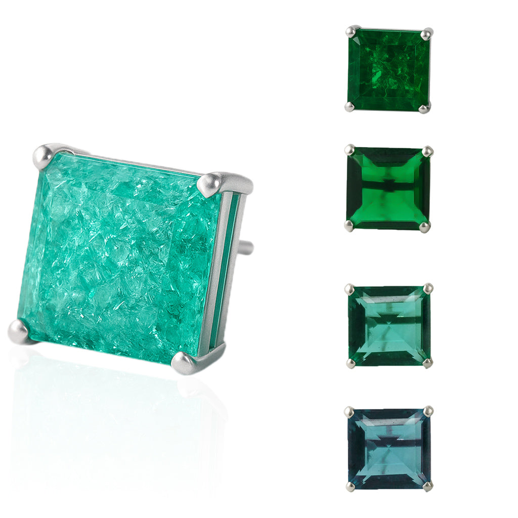 SQUARE SILVER EARRING