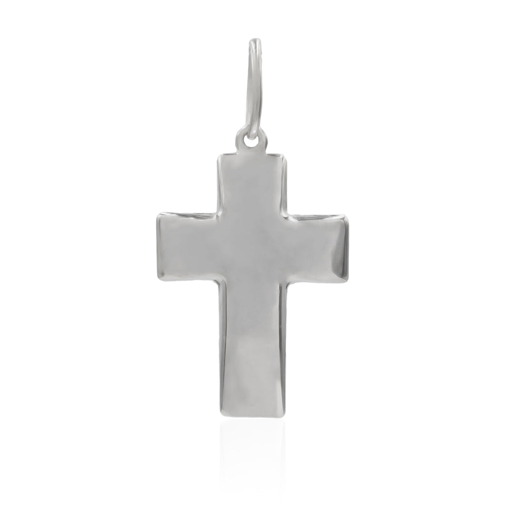 SILVER DOMBED CROSS PENDANT