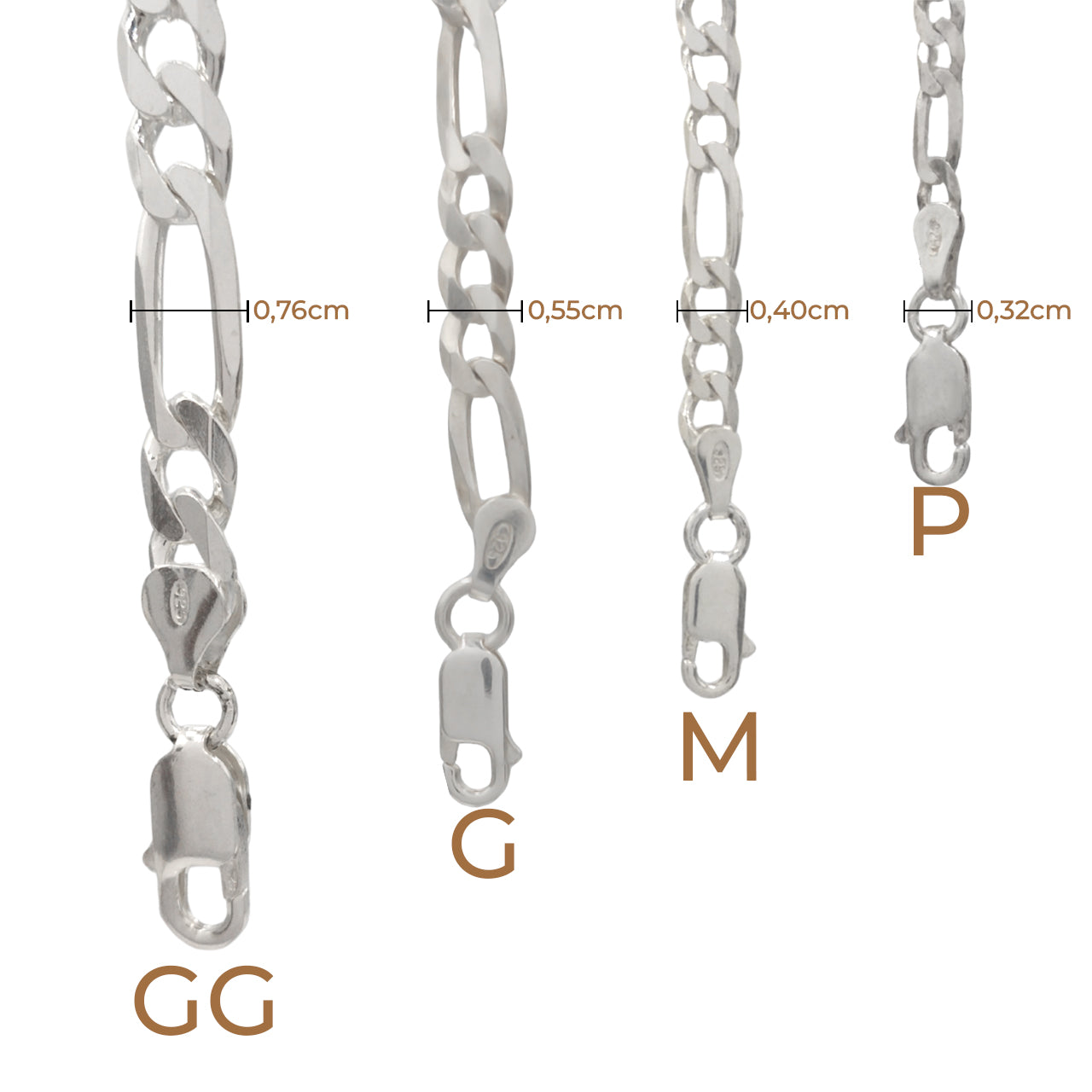 PULSEIRA GROUMET 3X1 PRATA 925 5-6MM 21CM