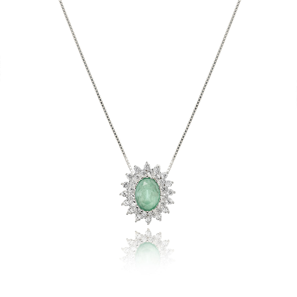 COLAR PRATA CRISTAL REDONDO