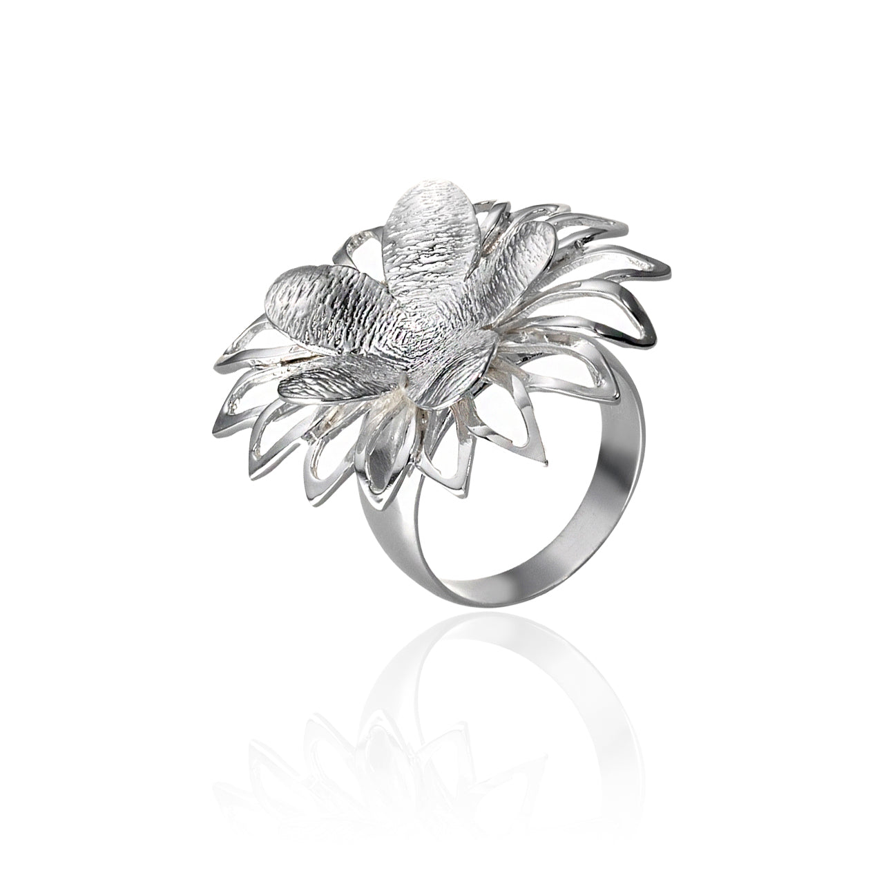 DAISY FLOWER SILVER RING