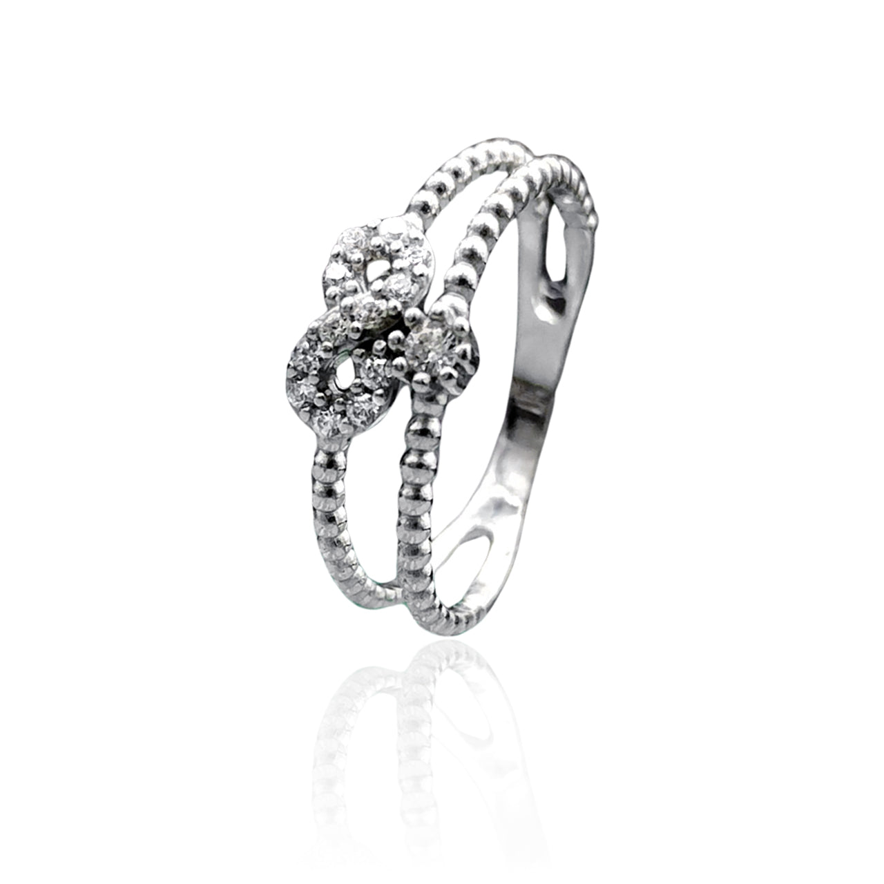 ANEL INFINITO CRAVEJADO ARO DUPLO