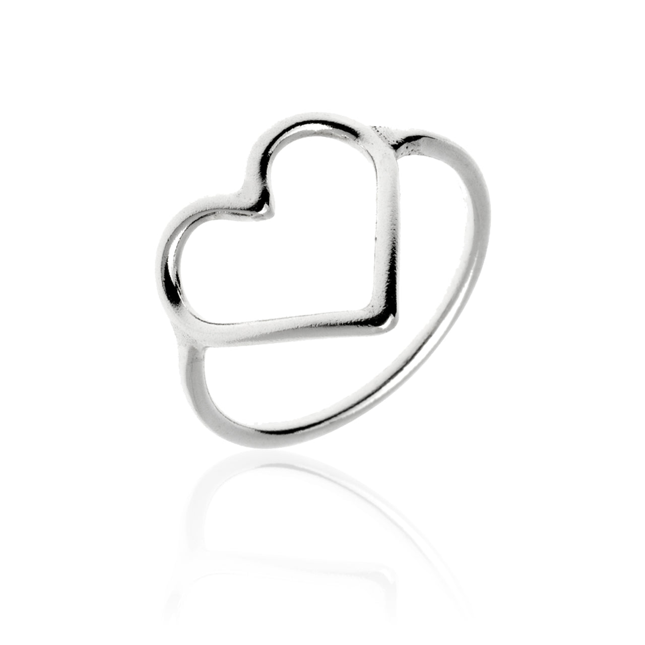 SILVER HEART WIRE RING