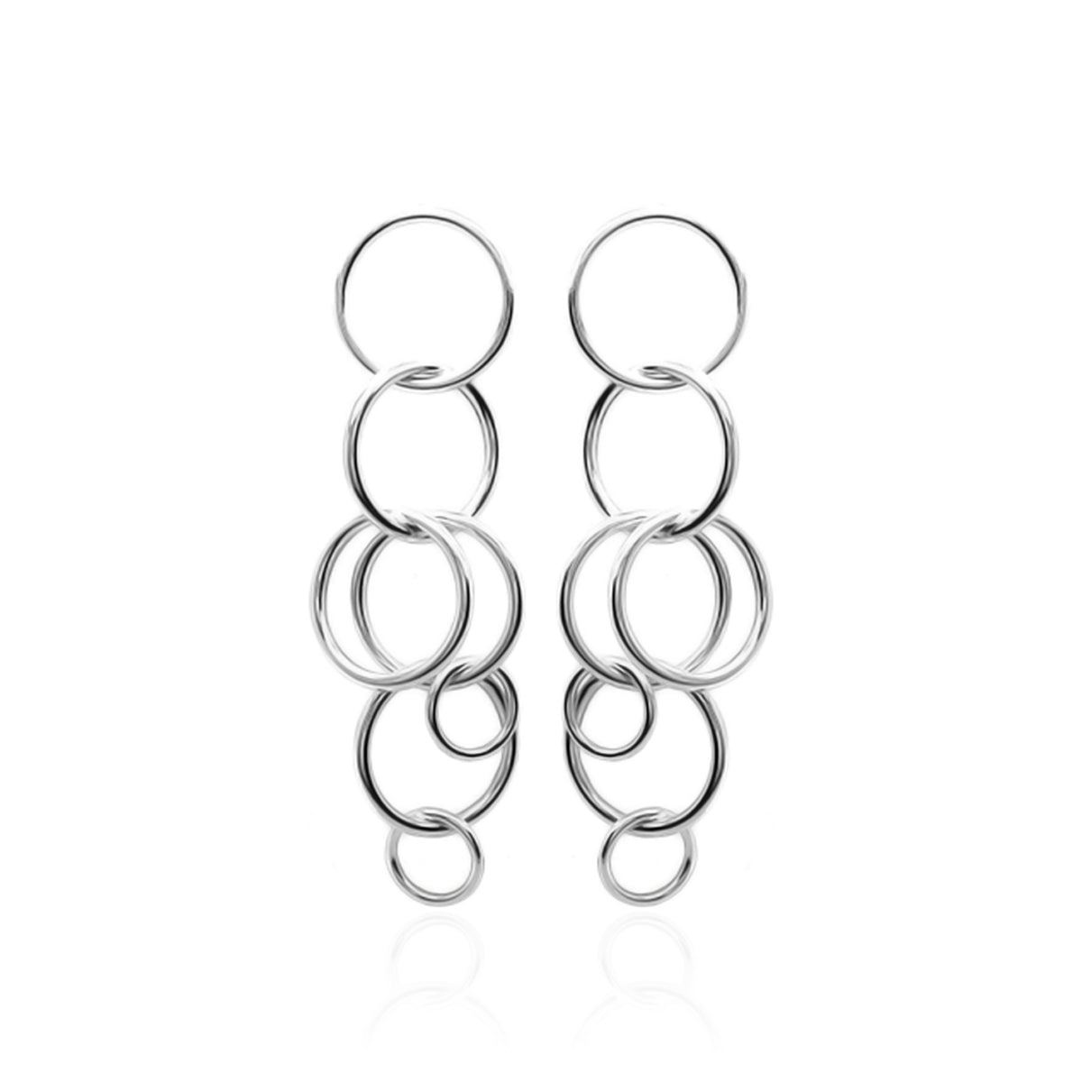 SILVER EARRING WITH DOWN LINKS