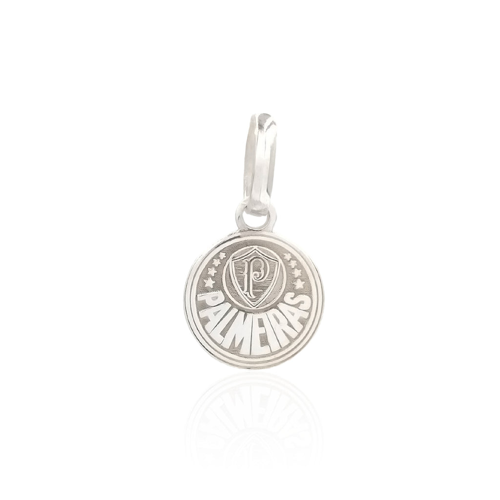 COLAR ESCUDO PALMEIRAS REDONDO PRETA 925 OFICIAL TIME
