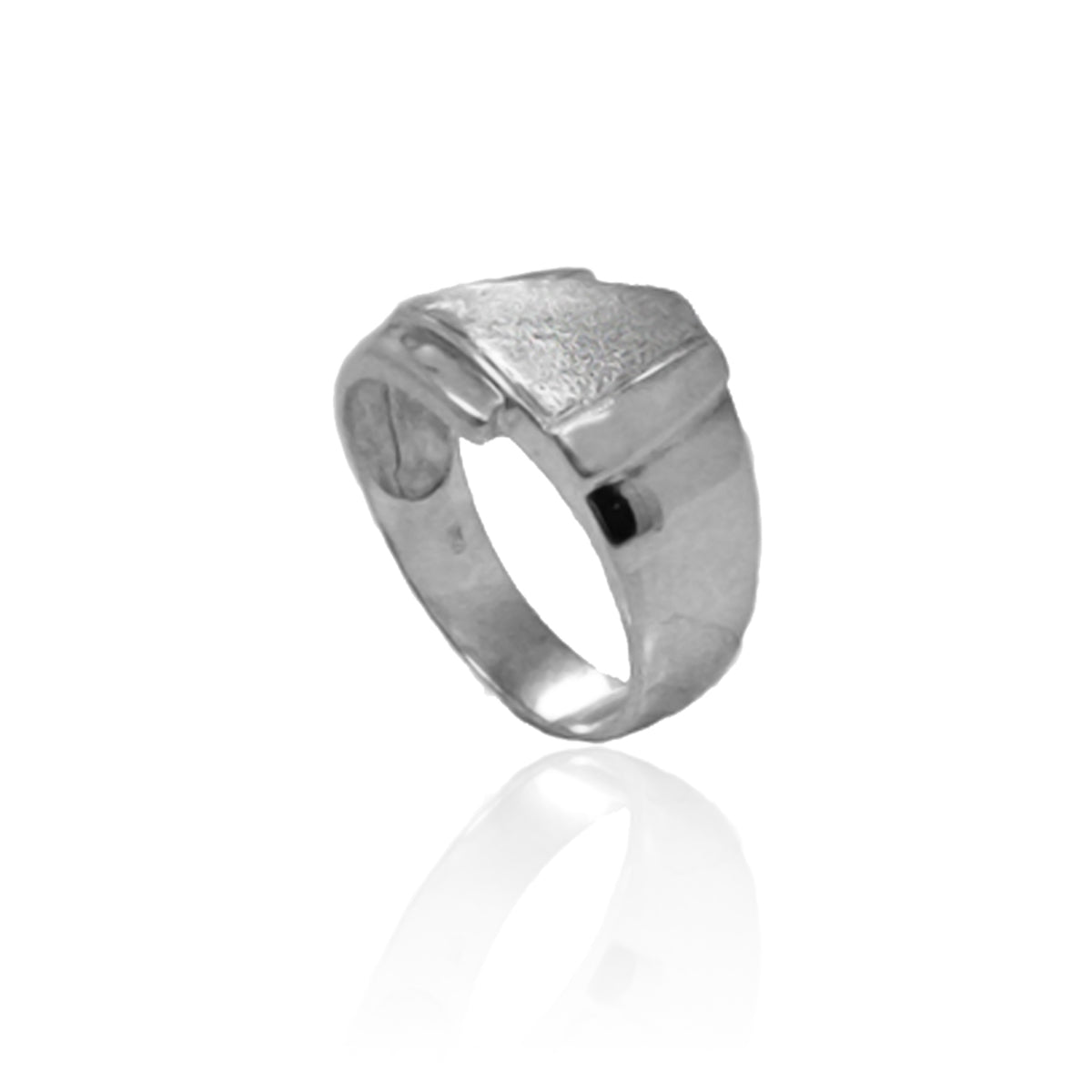 MATTE TRAPEZO DETAIL SILVER RING