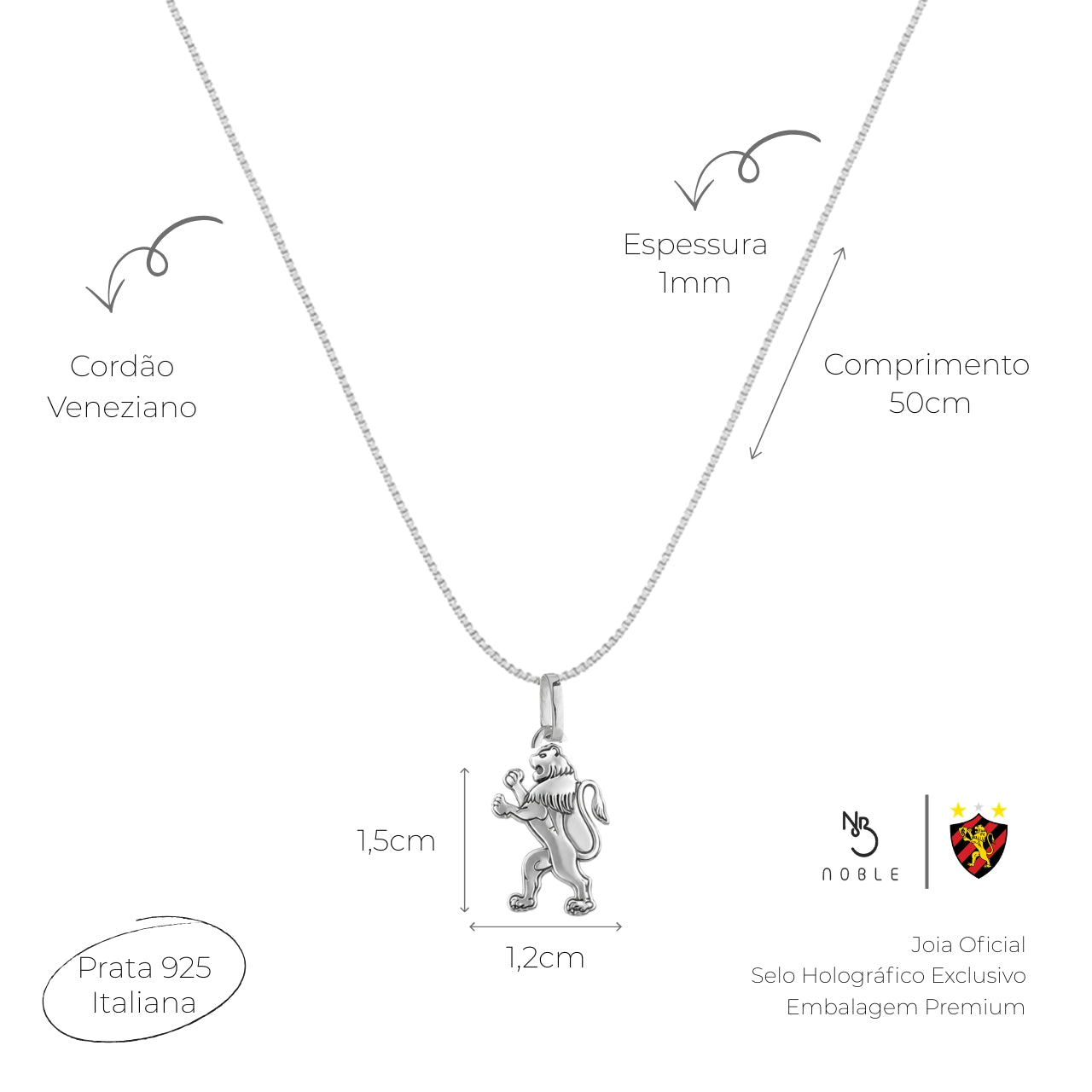 COLAR LEÃO SPORT 1,5CM